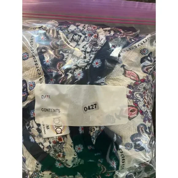 Bila Women Midi Dress Floral Multicolor Boho Rayon Beach Size M Asymmetric Hem - Picture 12 of 12